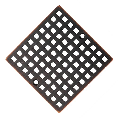 Square Shower Drain Cover, 4 Inch, SUS304 Stainless Steel, Hair Catcher Filter (Oil Rubbed Bronze) - color: Oil Rubbed Bronze