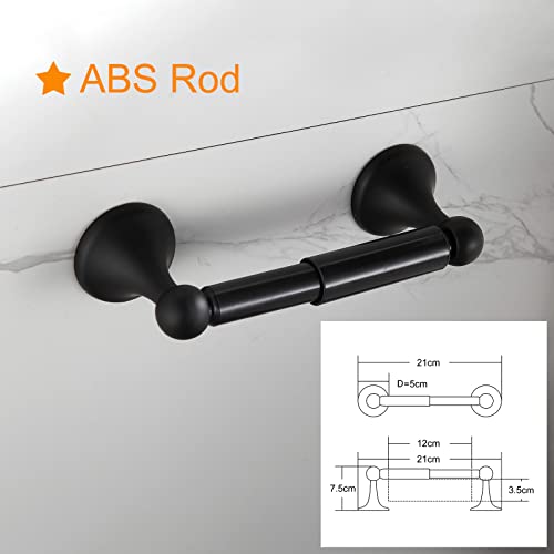 BGL Bathroom Hardware Set Matte Black Adjustable Expandable Bath Towel Bars Bathroom Accessory Set Towel Racks 8-Pieces Wall Mount - color: 8 Pcs Matte Black
