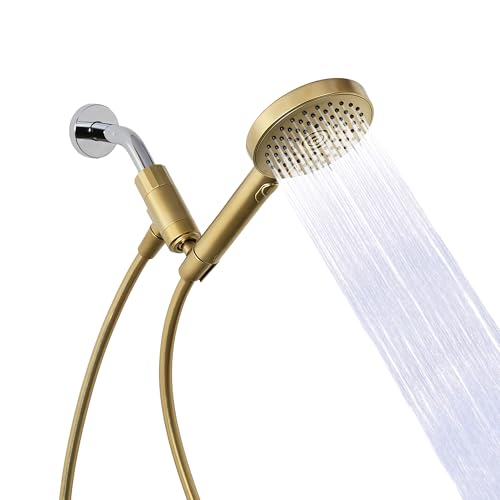 sproos! - Handheld Showerhead, High Pressure Performance, Golden Hour | Metallics - Easy DIY Installation - Renter Friendly - 3 Spray Functions with Pause - Extra Long 70 Inch Flexible Hose - color: Golden Hour