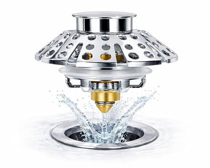 Universal Bathtub Drain Stopper, Bathtub Drain with Strainer, Pop Up Tub Drain Hair Catcher for 1-3/8 to 2in Tub Drain Hole
