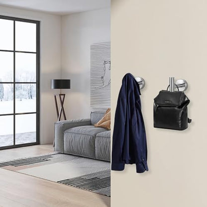 NearMoon Bath Towel Hooks- SUS 304 Stainless Steel Robe Hook Holder, Heavy Duty Coat Hook for Bathroom Livingroom Hotel Kitchen Garage, Wall Mounted (Brushed Nickel, 3 Pack) - color: Brushed Nickel, size: 3 Pack