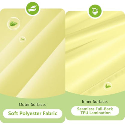 Seenus Bright Yellow Ruffle Shower Curtain with Waterproof TPU Backed, Soft Microfiber French Country Ruched Shower Curtain, 72 x 72 Inch Bathroom 2 in 1 Washable Fabric Shower Curtain with TPU Lining - color: Ruffled - Yellow, size: 72"W x 72"L (Pack of