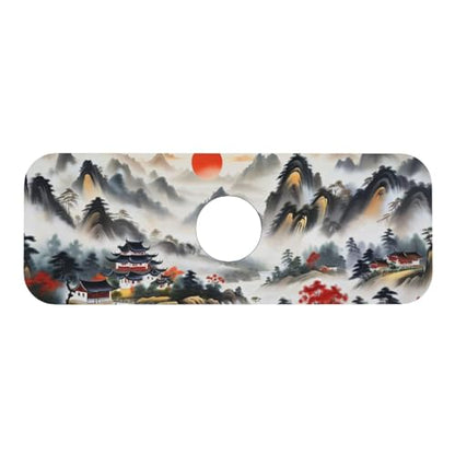 Chinese Sun Mountain Tower Garden Fashion Kitchen sink faucet pad, strong water absorption, anti slip, easy to clean, very suitable for splash and drip prevention, suitable for kitchens and bathrooms - color: Chinese Sun Mountain Tower Garden Fashion