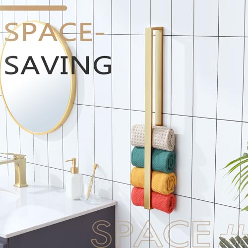 KOKOSIRI Towel Bar Brushed Gold Bath Towel Holder 32 Inch Kitchen Towel Hanger Rack Stainless Steel Bathroom Hardware Wall Mounted, 1 Pack B4008BG-L32 - color: Brushed Gold, size: 32-Inch