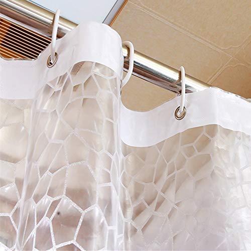 AooHome Short Shower Curtain Liner, Water Cube Eva Shower Curtain with Bottom Magnets, Water Repellent, Semi Transparent, 72 W x 60 L inch - color: Water Cube, size: 72"W x 60"L (Pack of 1)