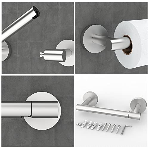 RARXTR Brushed 2 Pack Toilet Paper Holder SUS304 Stainless Steel Double Post Pivoting Toilet Paper Roll Holder Wall Mounted Toilet Tissue Holder for Commercial Bathroom RV - color: Brushed Nickel, size: Wall Mount 2 Pack