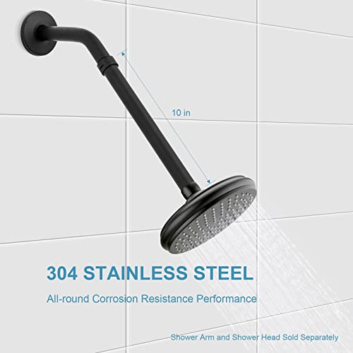 OFFO Shower Head Extension Arm, 10 in Shower Arm Extension Shower Head Extender Made of 304 Stainless Steel Shower Pipe Extension, Matte Black - color: Matte Black, style: 10 in