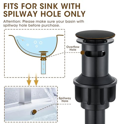 Oil Rubbed Bronze Bathroom Faucet,Bathroom Sink Faucet 3 Hole | , 360° Rotatable Spout, 2 Handles, 3 Hole Widespread, Pop Up Drain & Supply Lines Included, Antique Style (L2304-ORB) - color: ORB Bronze