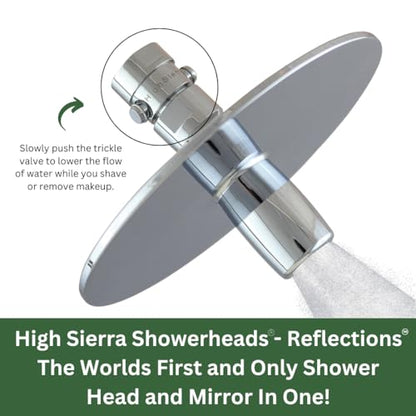 High Sierra® - Solid Lead-Free Metal 4-Way Combo with GEN 3 REFLECTIONS™ Fixed and Handheld Shower Head with Hose. Run Separately or Both at Full Flow - 1.8 GPM per Shower Head - Chrome Finish - color: Chrome, size: 1.8 GPM