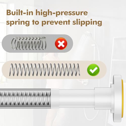 GXOACKJ White Shower Curtain Rods - 31-80 Inch Spring Tension Shower Rods for Bathroom, Adjustable, No Drilling, No Rust, Stainless Steel - color: White, size: 31-80
