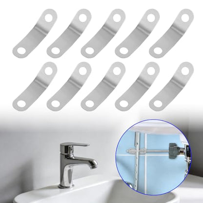 10pcs Pop-Up Clevis Clip, Stainless Steel U-Shaped Spring Sink Stopper Bracket Clips Replacement for Tub Drain Mount Linkage Assembly Compatible with Danco 34807 Parts