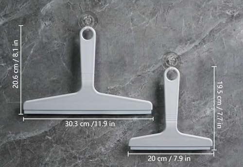 New Talent 2 PCS Shower Squeegee White, for Shower Glass, Shower Doors, Bathroom, Window and Car Glass(1 Large and 1 Small) - color: White
