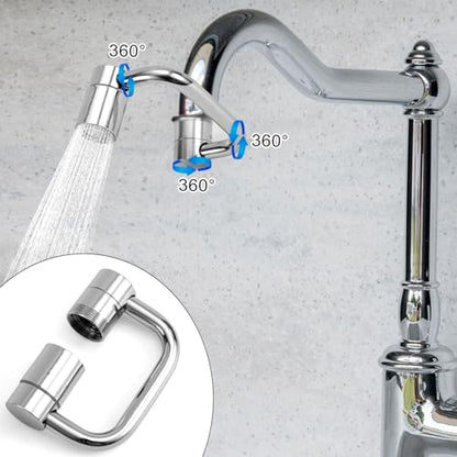 Rotatable Faucet Extender, Universal Swivel U-Shaped Rotatable Faucet Aerator Extender with 2 Flow Modes Suitable for Kitchen Bathroom Sink