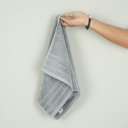 6 Piece Hand Towels Set 16 x 28 Inches, Cool Grey | 100% Cotton, Lighter Weight, Quick to Dry, 16 x 28 Inches, Super Soft & Absorbent, Perfect for Bathroom & Kitchen - color: Silver Grey
