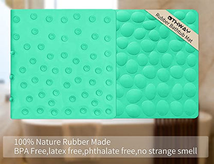 Non-Slip Bathtub Mat OTHWAY Soft Rubber Bathroom Bathmat with Strong Suction Cups (Fruit Green, 16x40 inch) - color: Fruit Green, size: 40" x 16" (Rectangular)
