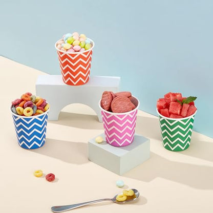 [300Pack] Paper Cups, 3oz Disposable Bathroom Cups, Mouthwash Cup, Cold Disposable Drinking Cup for Party, Picnic, BBQ, Travel, and Event (Strip) - color: Strip