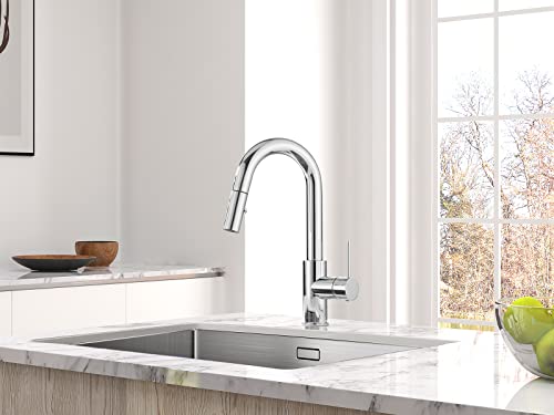 AS59CH Chrome Bar Faucet or Prep Kitchen Sink Faucet with Pull Down Sprayer and Single Handle - color: Chrome, style: Classic