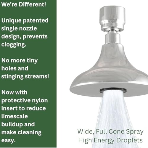 High Sierra® HALF DOME® Solid Lead-Free Metal 1.25 GPM Award Winning. Ultra Low Flow Shower Head. Patented Nozzle Never Clogs - Brushed Gold Finish - color: Brushed Gold w/ Nylon Insert, size: 1.25 GPM