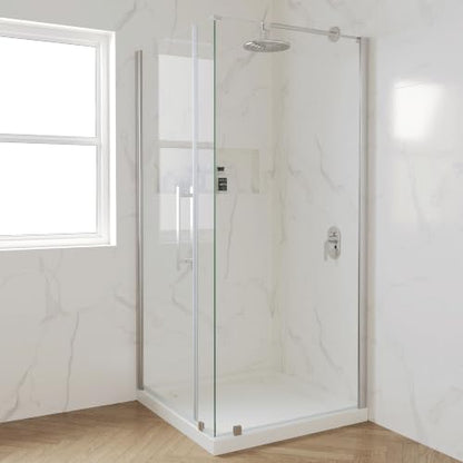 OVE Decors 36x36" Shower Base Side Drain, White - size: 36 x 36, style: Side Drain