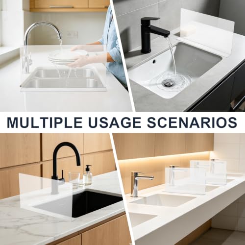 PRETYZOOM Acrylic Sink Splash Guard, Self-Adhesive Clear Panel, 15.7x8 in | Splash Barrier for Kitchen and Bathroom Countertop, Fits Stainless Steel and Glass, Smooth Surfaces, Easy Install - size: 40.00X21.00X5.00CM