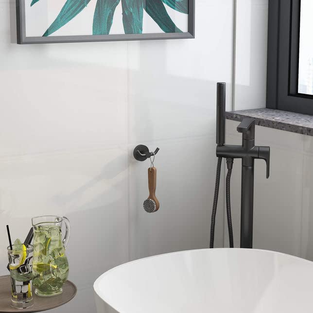 MARMOLUX ACC - 2pack Black Bathroom Hooks for Towels | Modern Black Hooks, Double Robe & Towel Hooks Ideal as Bathroom Towel Holder, Shower Wall Hook, Kitchen Hand Towel Holder - color: Matte Black (2pcs)
