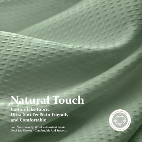 Long Waffle Shower Curtain 256 GSM Heavy Fabric 72x78 Sage Green | 78 Inch Long, Thick Cloth, Weighted Hem, Water Repellent, Tall Hotel Luxury Polyester Shower Curtains for Bathroom 12 Hooks - color: A. Sage Green, size: 72"W x 78"L (Pack of 1)