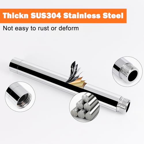 Shower Head Extension Arm, Shower Extender Water Outlet- Lowers Existing, Shower Pipe Extension for Bathroom, Made of Solid Metal Stainless Steel(8 Inch, Chrome Finish) - color: Chrome Finish, style: 8 Inch