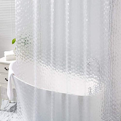 Ryhpez Shower Curtain Liner - Clear Shower Curtain Set with Hooks | 72"x78"… - color: Water Cube, size: 72"W x 78"L (Pack of 1)