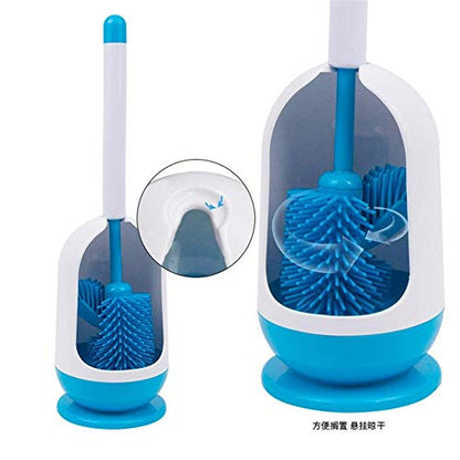 Compact Freestanding Plastic Toilet Bowl Brush and Plunger Combo Set with Holder - Caddy for Bathroom Storage Sturdy, Heavy Duty, Deep Cleaning Charcoal Gray/Brushed Stainless Steel