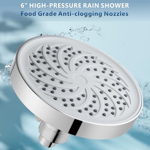Rain Shower Head with Handheld, High Pressure Rainfall Showerhead and 3 Settings Hand held Spray Combo with Detachable Hose (Chrome) - color: Chrome
