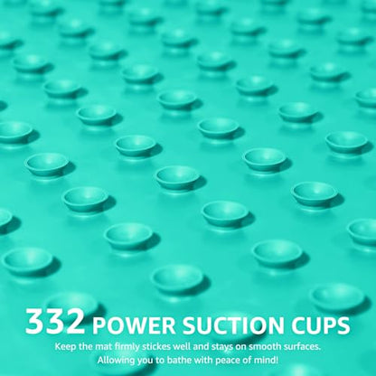 OTHWAY Bathtub Mat Non Slip, Extra Long Rubber Bath Mat for Tub, Machine Washable Shower Anti Slip Mat with 332 Strong Suction Cups (Sea Green, 36" x 17") - color: Sea Green, size: 36" x 17" (Rectangular)