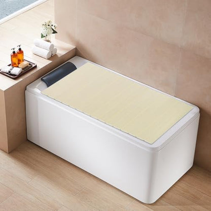 63x31.5in Bathtub Tray, Foldable Bathtub Cover Bath Insulation Cover, PVC Dustproof Shutter Bath Lid Cover Fit Most Tubs, Can Hold Wine Glass, Books, Tablets, Cellphones,Wood Grain - color: Wood Grain, size: 63x31.5in