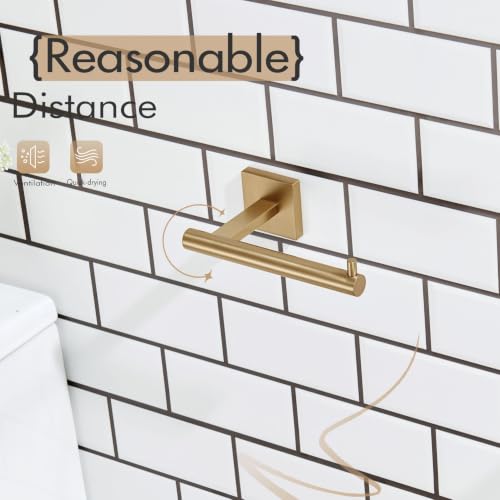 KOKOSIRI Toilet Paper Holder Champagne Bronze Toilet Roll Holder Hold Mega Rolls Kitchen Bathroom Tissue Paper Dispenser Stainless Steel, B2005CPG - color: Champagne Bronze, size: Horizontal