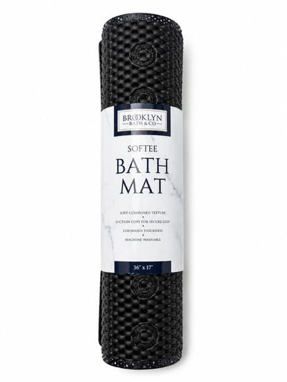 Home Expressions Deluxe Bathtub Mat Non Slip, Soft Foam Bath Mats for Bathroom Tub, Bathtub Mat with Drain Holes, Suction Cups- 36” X 17” (Black) - color: Black