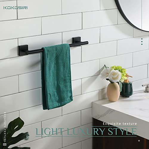 KOKOSIRI Bathroom Towel Bars 16 Inch Towel Rail Matte Black 40CM Hand Towel Holder for Bath Kitchen Wall Stainless Steel B4005BK-L16 - color: Matte Black, size: 16-Inch