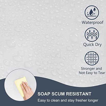 EurCross Frosted PEVA Plastic Shower Curtain Liner 74 inch Long Length,Waterproof Opaque Shower Liner with 5 Bottom Magnets No Smells with Rustproof Grommets - color: Frosted, size: 72"W x 74"L (Pack of 1)