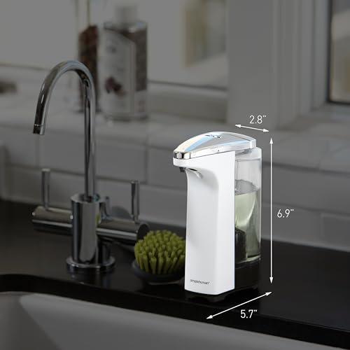 simplehuman 8 oz. Touch-Free Sensor Liquid Soap Pump Dispenser with Soap Sample,Brushed Nickel,(Pack of 6) - color: Brushed, size: 8 oz. Battery Operated (Pack of 6)