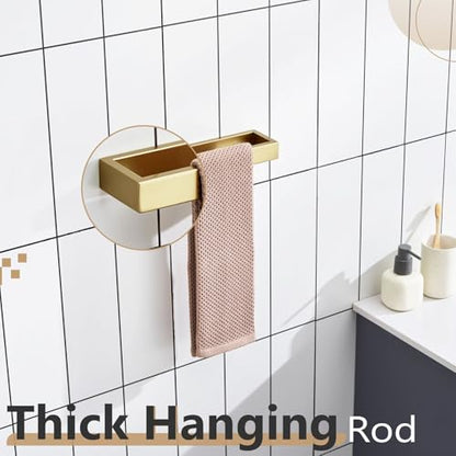 KOKOSIRI Towel Ring Brushed Gold Hand Towel Holder 9 Inch Kitchen Towel Hanger Rack Stainless Steel Bathroom Hardware Wall Mounted, 1 Pack B4008BG-L9 - color: Brushed Gold, size: 1 Pack