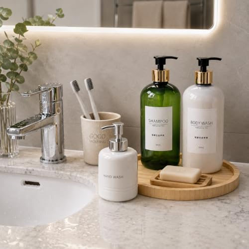 Bamboo Bathroom Organizer Tray for Vanity, Countertop and Sink | Rotating bamboo tray organizes perfume, cosmetics and toiletries on vanities, bathroom counters, sinks or coffee tables.