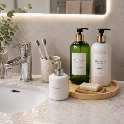 Bamboo Bathroom Organizer Tray for Vanity, Countertop and Sink | Rotating bamboo tray organizes perfume, cosmetics and toiletries on vanities, bathroom counters, sinks or coffee tables.