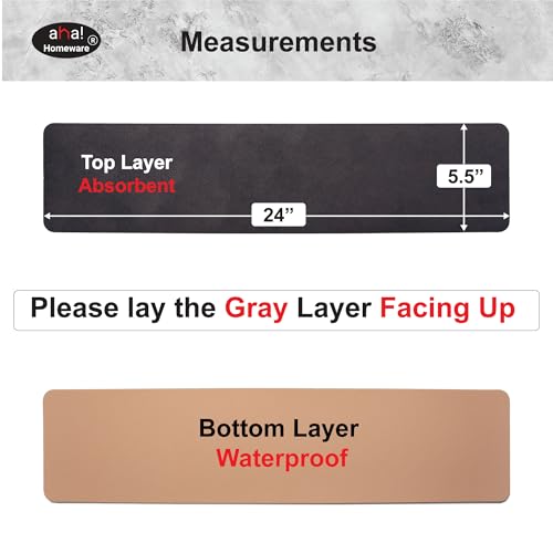 Customizable Faucet Mat Kitchen: AHA HOMEWARE Diatomite Rubber Kitchen Sink Splash Guard, Absorbent, Cuttable 2-PACK (Black, 24") - color: Black, size: 24" x 24"