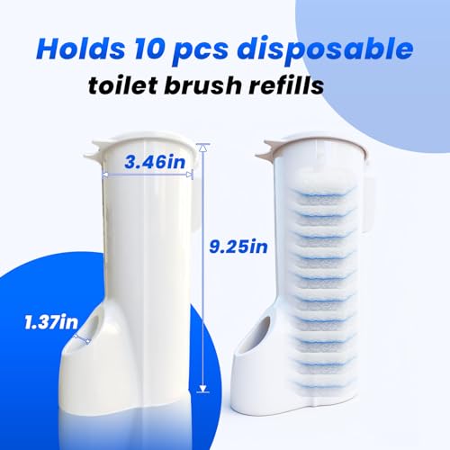 2 Packs Toilet Caddy Wand Holder (Holder Only, No Wand), Disposable Brush Kit, Stand Toilet Cleaning Starter Kit, Wall Mounted Storage Caddy. - color: Pearl White