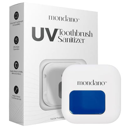 Mondano UV-C Toothbrush Sanitizer and Holder, Toothbrush Case - Manual/Electric Toothbrush Cover for Any Toothbrush Head - Rechargeable Toothbrush Travel Case, Tooth Brush Cover Cap for Home - color: Frost White