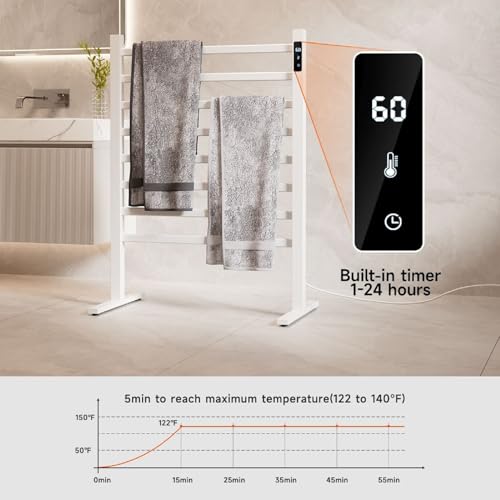 Towel Dryer for Bathroom, Electric Towel Warmer, Towel Warmer Rack for Bathroom, Heated Towel Rack Freestanding, White,One Layer - size: One Layer
