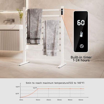 Towel Dryer for Bathroom, Electric Towel Warmer, Towel Warmer Rack for Bathroom, Heated Towel Rack Freestanding, White,One Layer - size: One Layer