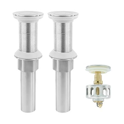Bathroom Sink Drain,2 Pack Drain Stopper Without Overflow,Small Cap Pop Up Drain Assembly with Detachable Strainer Basket,Built-in Anti-Clogging, Stainless Steel Nut Brushed Nickel - color: 2 Pack-brushed Nickel-small Cap, style: Without Overflow