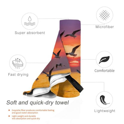Flocks of Seagulls Quick Dry Bath Towels - Super Soft Bath Towels for Home, Spa, Gym, Travel - color: Flocks of Seagulls, size: 31.5"x63"