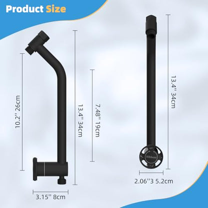 Hibbent All Metal 4 Way Shower Diverter, Showerhead Holder, Matte Black | Easy Reach Diverter Valve with Pause Mode, 13.5" Stainless Steel Slide Bar, 4-Setting Replacement for Handheld & Fixed Shower - color: Matte Black