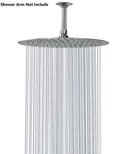 NearMoon Rain Shower Head, Ultra-Thin Design-Pressure Boosting, Awesome Some Experience, High Flow Stainless Steel Rainfall Head (12 Inch, Brushed Nickel) - color: Brushed Nickel, size: 12 Inch