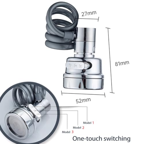 Sink Sprayer Attachment for Faucet, Faucet Extender Sprayer with Stretchable Hose - Kitchen Sink Sprayer, 3 Water Outlet Modes, Kitchen Water Saving Aerator